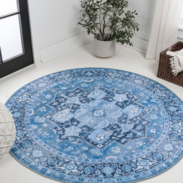 Maris Ornate Medallion Washable Area Rug
